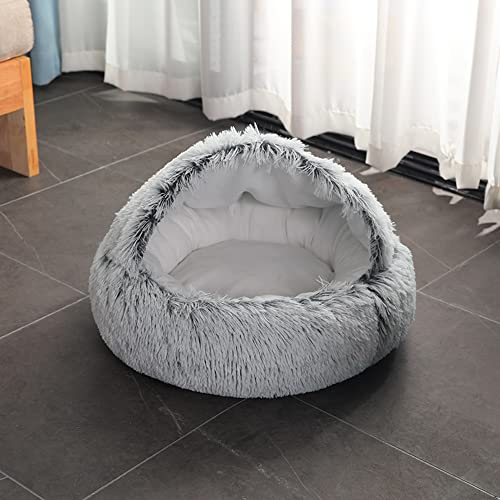 Flauschiges Katzenbett, Hundebett, Plüschhöhle, rundes Donut-Haustierbett für kleine, mittelgroße Haustiere, Kätzchen, Welpen, Innenbereich, beruhigende Betten, gemütlich von SEDOXX