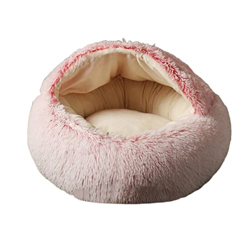 Haustiernest aus Plüsch, beruhigendes Bett, weiches Donut-Kuschelbett, Kätzchenbett, Katzenbett, Schlafsack, Anti-Angst, flauschig für mittelgroße und kleine Hunde für Indoor-Katzen von SEDOXX