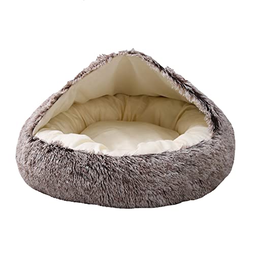 Katzenbett, mittelgroßes Plüsch-Haustierbett, beruhigendes Kissen, Katzenbett für drinnen und draußen, waschbar, Welpen, Kätzchen, Haustiersofa, flauschiges Donut-Hundebett von SEDOXX