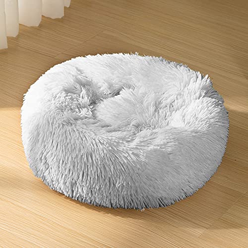 Katzenbett für kleine, mittelgroße Haustiere, weiches Plüsch-Donut-Haustierbett für drinnen und draußen, selbstwärmend, flauschig, hält warm, gemütlich, beruhigendes Bett, maschinenwaschbar von SEDOXX