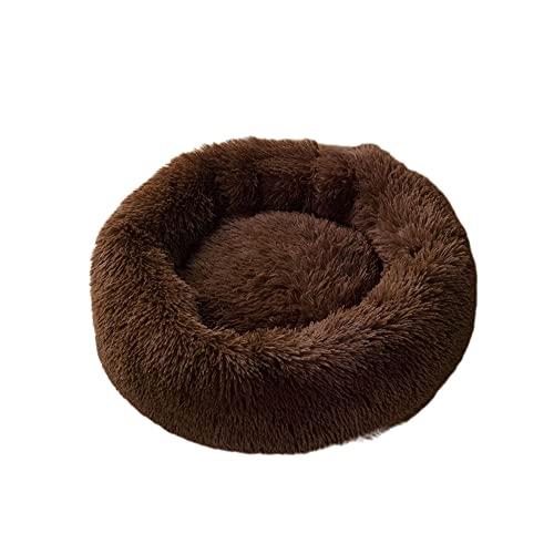 Kleines, mittelgroßes Katzenbett Donut Kitty Bett Katzenbetten für drinnen Katzen Runde Haustierbetten Flauschige Welpenbetten Katzenschlafbett Warm Gemütlich Waschbar Weicher Plüsch von SEDOXX