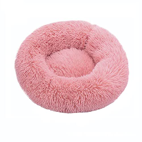 Rundes Plüsch-Haustierbett, Donut-Haustierbett, flauschiges Katzenbett für kleine Katzen, Welpen, Kätzchen mit rutschfester Unterseite, warmes Sofa Kuschelhütte für den Innenbereich von SEDOXX