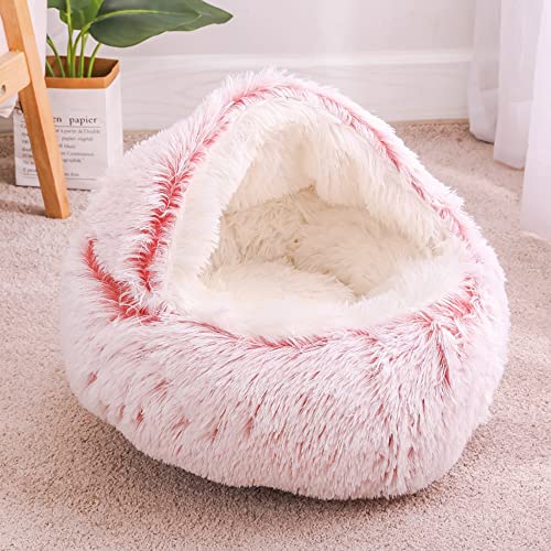 SEDOXX Haustierbett Katzenschlafbett Klein Katzenbett Katzennest Katzenbett Beruhigende Betten Hundebett Haustierhöhle Bequemes rundes Haustierkissen Schlaf Ruhe Pad für Welpen Kitty Haus, 65 cm, Rosa von SEDOXX