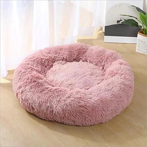 SEDOXX Katzenbett Kleines Haustierbett Plüsch Katzennest Bett Warm Schlafen Rundes Donut Hundebett Welpensofa für Indoor Katzen Mittel Flauschiges Kissen Verbesserter Schlaf Weich, 130 cm, Rosa von SEDOXX