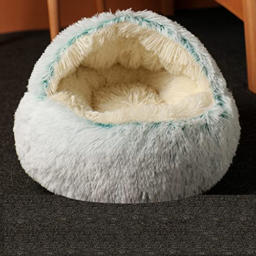 SEDOXX Plüsch-Kätzchenbett, Katzenbett, Anti-Angst, flauschig, beruhigend, Bett für mittelgroße und kleine Hunde, Schlafsack, weiches Donut-Kuschelnest für Haustiere, Katzen, Plüsch, 60 cm, Grün von SEDOXX