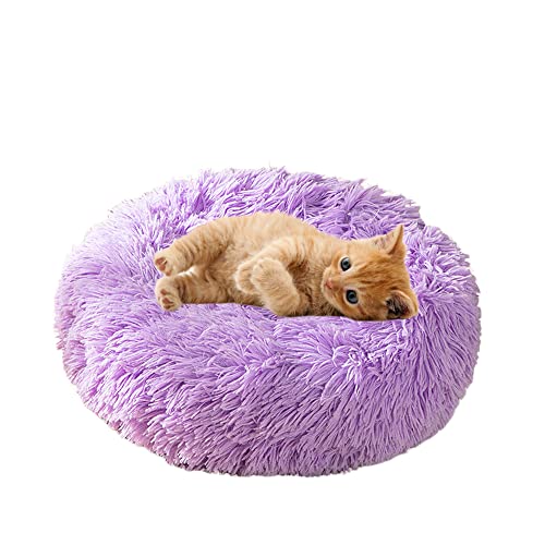 Selbstwärmendes, flauschiges Katzenbett für drinnen und draußen, Donut-Haustierbett für kleine, mittelgroße Haustiere, maschinenwaschbar, weiches Plüsch-Hundebett, Kätzchen von SEDOXX