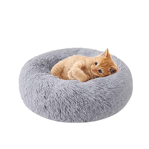 Selbstwärmendes, flauschiges Katzenbett für drinnen und draußen, Donut-Haustierbett für kleine, mittelgroße Haustiere, maschinenwaschbar, weiches Plüsch-Hundebett, Kätzchen von SEDOXX