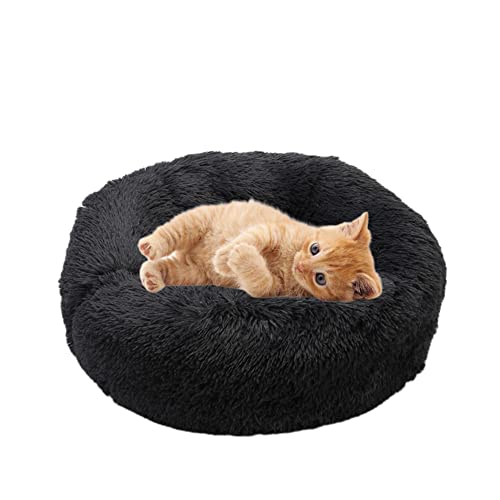 Selbstwärmendes, flauschiges Katzenbett für drinnen und draußen, Donut-Haustierbett für kleine, mittelgroße Haustiere, maschinenwaschbar, weiches Plüsch-Hundebett, Kätzchen von SEDOXX