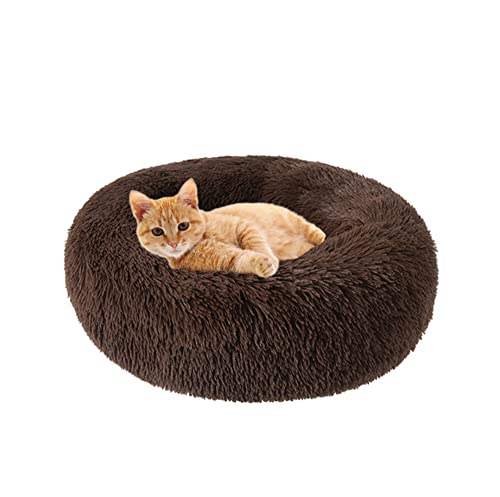 Weiches Katzenbett, beruhigendes Bett, Donut-Katzennest, Plüsch, gemütliches Bett, rundes Hundebett, Katzenbett für drinnen und draußen, kleine, mittelgroße und große Hunde, Kätzchen von SEDOXX