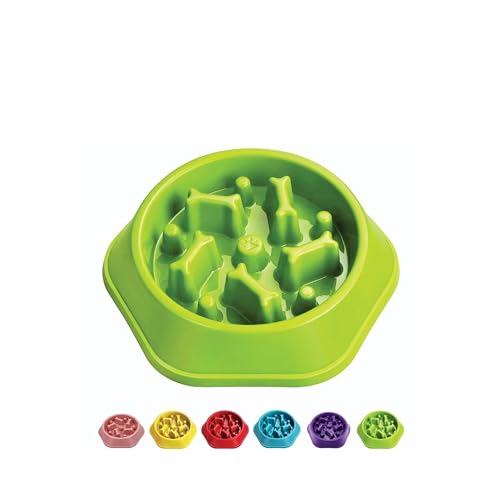 Sefa Slow Feeder Hundenapf für kleine/mittelgroße Hunde, Anti-Ersticken Slow Feeder Bowl, Slow Feeding Puzzle Bowl, Anti-Rutsch-Hundenapf mit interaktivem Knochenform-Futter-Design, PP-Material (Grün) von SEFAGUDZ