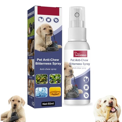 Anti Kau Spray Für Hunde,Anti Kau Spray Hund,Anti Kau Spray für Hunde & Katzen,Anti-Kratz-Spray für Katze & Hund,Stopp-Kauspray Für Hunde & Katzen,Effektiver Kaustopp Bei Möbel,Kleidung & Schuhen,50ml von SEGMINISMART