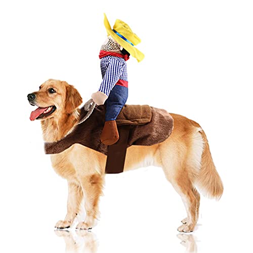 SEIS Haustier-Reitkostüm, Cowboy-Reiter, Reiten, entworfen, Hundebekleidung, Party, Verkleidung, Halloween, XXL von SEIS