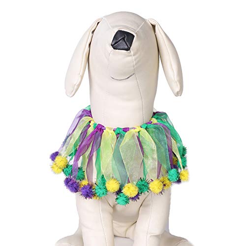 SEIS Mardi Gras Hundehalsband, bunter Streifen, brasilianisches Design, verstellbar, für Karneval, Partys, Cosplay, Maskeraden (L (max. 45 cm) von SEIS