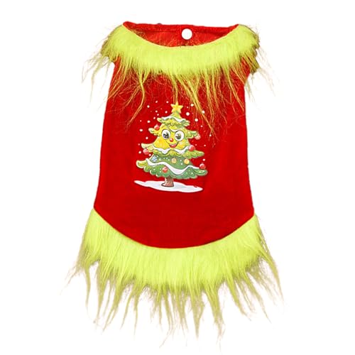 SEIS Weihnachtliche Hundeweste für Weihnachten, Weihnachtsbaum, Katzen, Kostüm, Hunde-Outfits, Hoodie für Weihnachten, Frühling, Festival, Neujahr, Party (Größe M (Brustumfang 46 cm) von SEIS