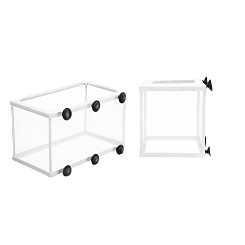 SEIWEI Aquarium Fische Brutkasten, Fish Incubator Mesh Box Isolation Netz Ablaichstation Zucht Box Fischzuchtkasten mit Saugnapf von SEIWEI