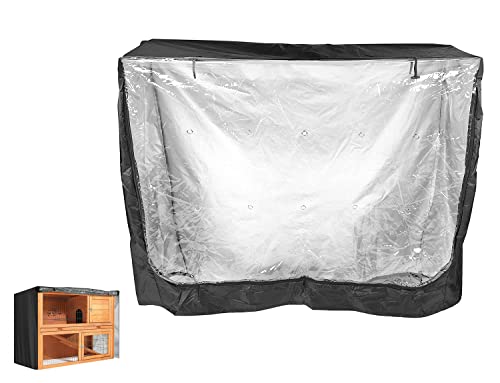 SEIWEI Universal-Kaninchenstall-Abdeckung, wasserdicht, für Kaninchenkäfig, Staubschutz, Doppelstall-Abdeckung für Katzen, Hamster, Kätzchen, Haustiere, Schwarz, 122 x 50 x 105 cm von SEIWEI