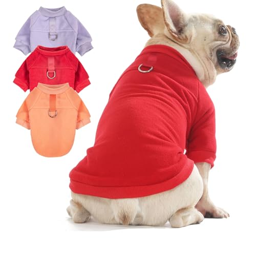 Hundepullover, Katzen- und Hundekleidung, Hundemäntel, Hundejacke mit O-Ring-Leine für kleine und mittelgroße Hunde, Jungen und Mädchen, dehnbar, warm, Hunde-Sweatshirt, Katzenwelpenbekleidung (Größe von SEKUMDAN