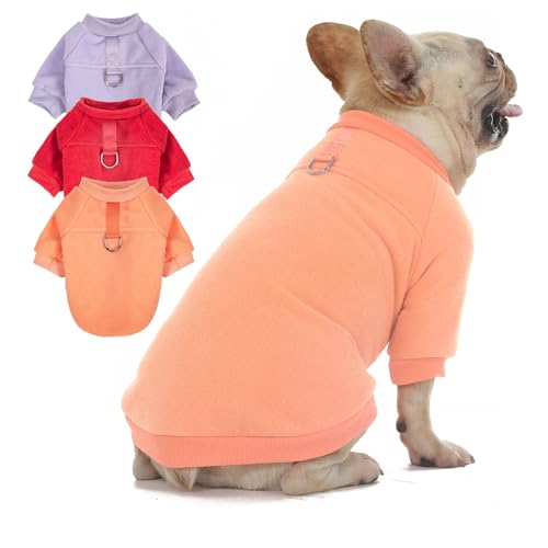 Hundepullover, Katzen- und Hundekleidung, Hundemäntel, Hundejacke mit O-Ring-Leine für kleine, mittelgroße Hunde, Jungen, Mädchen, dehnbar, warm, Hunde-Sweatshirt, Katzenwelpenbekleidung (Größe S, von SEKUMDAN