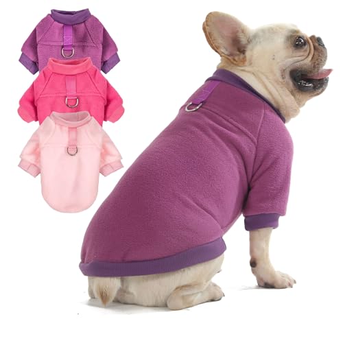 Hundepullover, Katzen- und Hundekleidung, Hundemäntel, Hundejacke mit O-Ring-Leine für kleine, mittelgroße Hunde, Jungen, Mädchen, dehnbar, warm, Hunde-Sweatshirt, Katzenwelpenbekleidung (Größe S, von SEKUMDAN