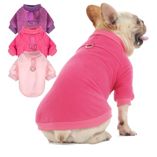 Hundepullover, Katzen- und Hundekleidung, Hundemäntel, Hundejacke mit O-Ring-Leine für kleine und mittelgroße Hunde, Jungen und Mädchen, dehnbar, warmes Hunde-Sweatshirt, Katzenwelpenbekleidung (Größe von SEKUMDAN