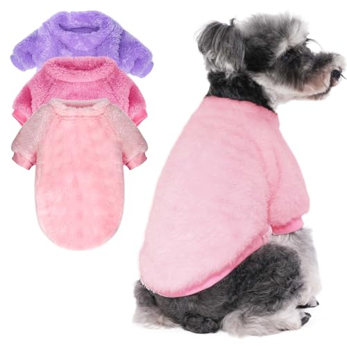 SEKUMDAN Hundepullover, Kleidung für kleine Hunde, Jungen oder Mädchen, Katzen, Welpenmantel, Sweatshirts, weiche, warme, flauschige Winterjacke (Orchidee, Rosa, Lavendel, Größe XXL) von SEKUMDAN