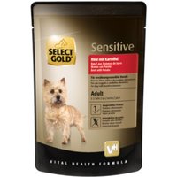 SELECT GOLD Nassfutter Hund Sensitive Adult Rind mit Kartoffel 24x100 g von SELECT GOLD