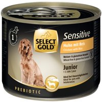 SELECT GOLD Nassfutter Hund Sensitive Junior Huhn & Reis 12x200 g von SELECT GOLD