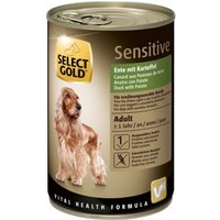 SELECT GOLD Nassfutter Hund Sensitive Adult Ente mit Kartoffel 12x400 g von SELECT GOLD