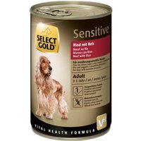 SELECT GOLD Nassfutter Hund Sensitive Adult Rind mit Reis 24x400 g von SELECT GOLD