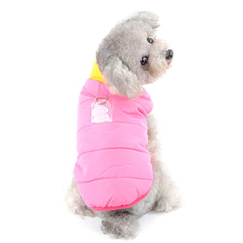 SELMAI Hundemantel Winter Kleine Hunde Yorkshire Terrier Kleidung für Chihuahua Hundeweste Winterjacke mit Geschirr Winddichtes Alpiner Ski Parka der Sport im Freien Spielt Rosa XL von SELMAI