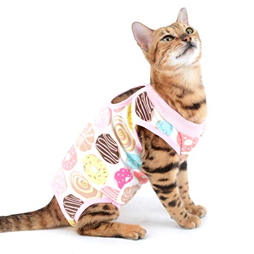 SELMAI Medical Pet Shirt Katze Body für Hunde Nach op Hund Kastration Weiche Baumwolle E-Kragen Alternative für Haustiere Krankenpflege Kleidung Wundschutz Verhindern Lecken Hautkrankheiten Rosa L von SELMAI