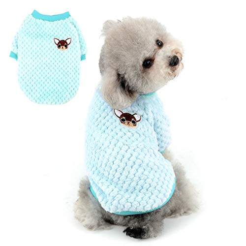 SELMAI Pullover für Kleine Hunde Mittelgroße Weich Warm Flauschiger Kleider Welpe Chihuahua Mantel Dackel Plüsch Kleidung Katzen Haustiere Tägliche Tragen Winddichtes Kaltes Wetter Winter Grün XL von SELMAI