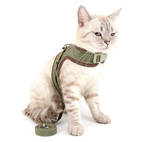 SELMAI Soft Mesh Geschirre für Katzen Escape Proof Weste Geschirr für kleine Hunde No Pull No Choke Welpenleine zum Laufen Einstellbare Schnalle Trainingshalsband einfarbig weiches Material Grün XS von SELMAI