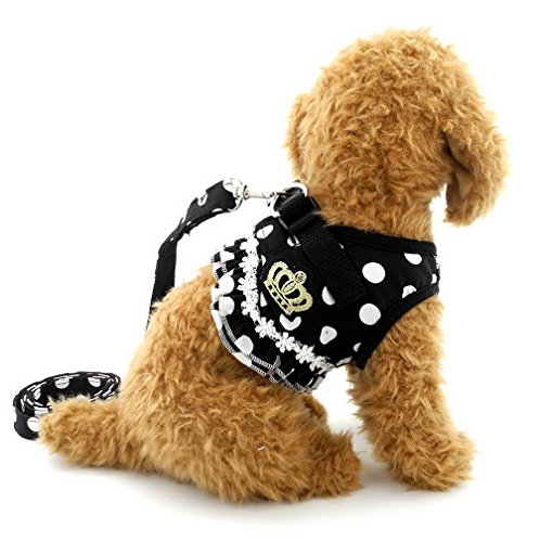 selmai Puppy klein Katze Mädchen Hund Vest Dots Harness Leine-Set Mesh Gepolsterte kein Ziehen Blei von SELMAI