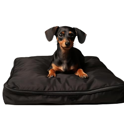 SELUGOVE Hundebettbezüge, 135 x 109 x 120 cm, waschbar, schwarz, verdickt, wasserdicht, Oxford-Gewebe mit Griffen und Reißverschluss, wiederverwendbar, für große 50 - 56 kg Hunde von SELUGOVE