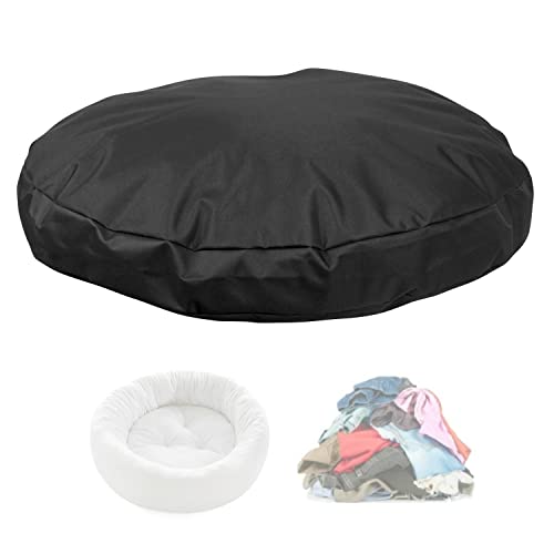 SELUGOVE Rundes Hundebett-Ersatzbezug, 91 cm D x 10 cm, waschbar, verdicktes, wasserdichtes Oxford-Gewebe mit Griff und Reißverschluss, wiederverwendbar, für kleine bis mittelgroße 11,3–15,9 kg Welpen von SELUGOVE