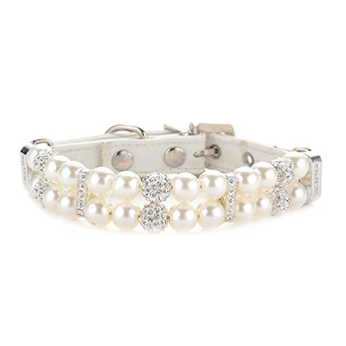 Verstellbares Halsband für Hochzeitsschmuck mit Strass+Perlen Halskette Einstellbare Kätzchen Hochzeit Halsbänder Hund Halskette Für Medium Mädchen von SELiLe