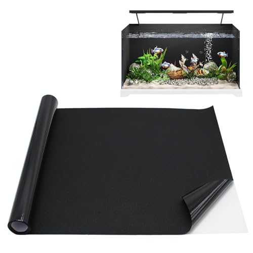 SEMGABO Aquarium Rückwandfolie Schwarz Statisch Haftender, 50x200cm Aquarium Hintergrund Generisch, Aquarium Hintergrundfolie, Aquarium-Aufkleber-Hintergrund für Aquarien von SEMGABO