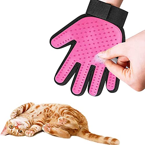 Waschhandschuh für Katzen,Katzenhandschuhe,Katzenhandschuh Fellpflege,Katzenhandschuh Bürste,Fellpflegehandschuh aus Silikon Handschuh,Katzenbürste,Hundebürste,Pflegehandschuh für Haustiere,1 Rosa von SEMINISMAR