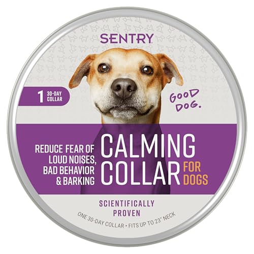 SENTRY PET Care Sentry Beruhigendes Halsband für Hunde, angstreduzierendes Pheromon-Halsband, setzt Pheromone für 30 Tage frei, hilft bei Lauten Geräuschen und Trennung, 1 Stück, Lila von Sentry