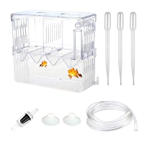 SENZEAL Upgrade Kunststoff Fischzuchtbehälter Multifunktionale Zucht Inkubator Box mit 3pcs Pasteur Pipette und einem Kunststoff-Rückschlagventil von SENZEAL