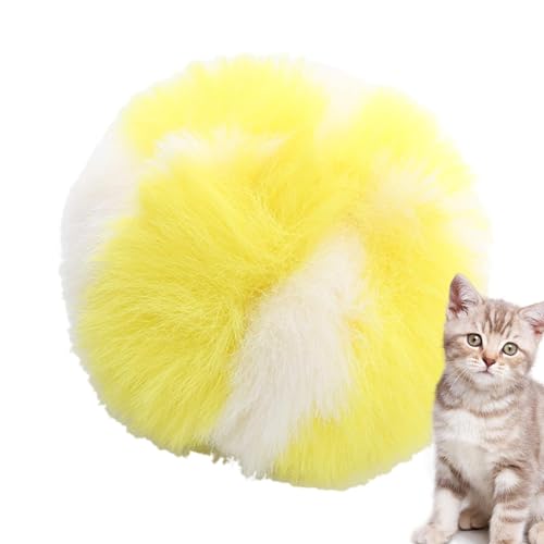 Pom Pom Bälle für Katzen, Katzenspielzeug mit Plüschbällen, weiche und bunte Plüschbälle für Haustiere, leichtes interaktives Spielzeug für Kätzchen, Tierbedarf d von SENZZ