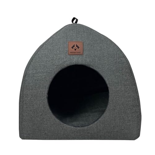 katzenhaus leinen katzenhöhle katzenhöhle für katzen indoor katzenhöhle kleine hunde 2 in 1 indoor nest für kleine hunde halbgeschlossen leinen hundehöhle alle jahreszeiten mit von SENZZ