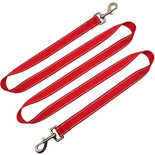 SEPXUFORE Hundeleine, Nylon, robust, 2,5 cm breit, reflektierend, dick, für mittelgroße und große Hunde, für Innen- und Außenbereich, 180 cm von SEPXUFORE