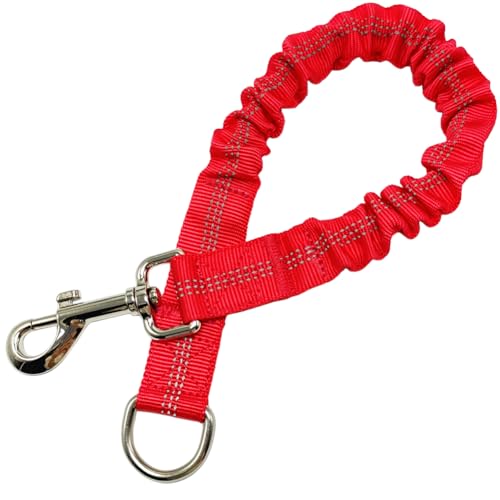 SEPXUFORE Kurze Hundeleinenverlängerung, 45,7 cm, Bungee, stoßdämpfend, Nylon, multifunktionale Hundeleine für mittelgroße und große Hunde, Spazierengehen, Training, Laufen (rot) von SEPXUFORE