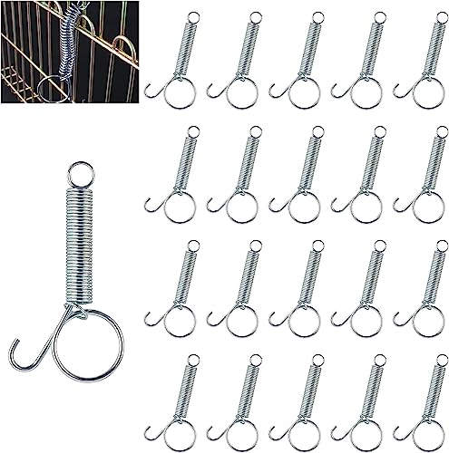 20 Stück Federriegel Haken für Käfige Multifunktionale Tür Metall Fingerfeder Türhaken zur Befestigung von Kaninchen, Vögeln, Hunden, Katzen, Papageien, Kleintieren (8,5 cm) von SERPEN