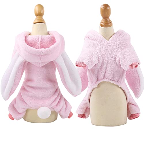 SERUMY Hundebekleidung Haustier Hund Pyjama Kleidung Weiches Warm Fleece Hunde Jumpsuits Kleidung Für Kleine Hunde Welpen Katzen Chihuahua Yorkshire Kostüm - Kaninchen, 2XL 6-8kg von SERUMY