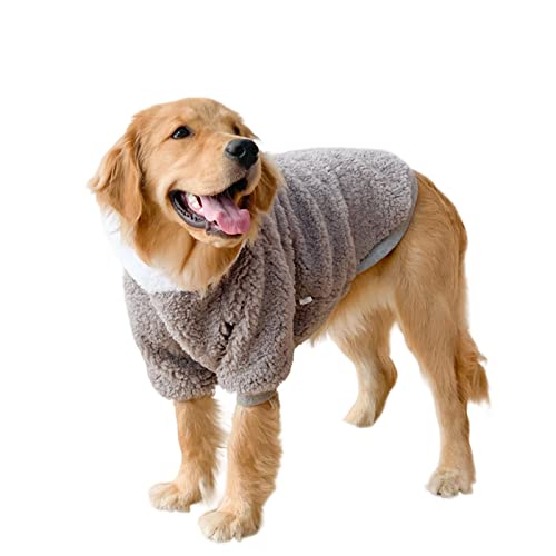 SERUMY Hundekleidung, mittelgroß, groß, Hundekleidung, Herbst, Winter, Kleidung, dicker warmer Pullover, Kapuzenpullover, Hundekleidung, lässige Haustierkleidung, Grau, 8XL von SERUMY