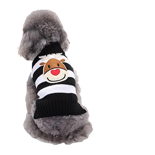 SERUMY Hundekleidung Weihnachten Hunde Katzen Kleidung Rote Nase Hirsch Strickpullover Pullover Herbst Winter Small Medium Large Haustier Kleidung - Schwarz 1,Xxl von SERUMY