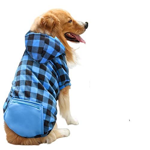 SERUMY Hundekleidung für Hunde, Wintermantel, Haustierjacke, kariert, wendbar, kaltes Wetter, Hundekleidung, Haustierkleidung für kleine, mittelgroße und große Hunde, Blau kariert, XS (für 0,5–1,5 kg) von SERUMY